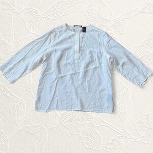 100% silk Liz Claiborne embroidered Ivory top Size M